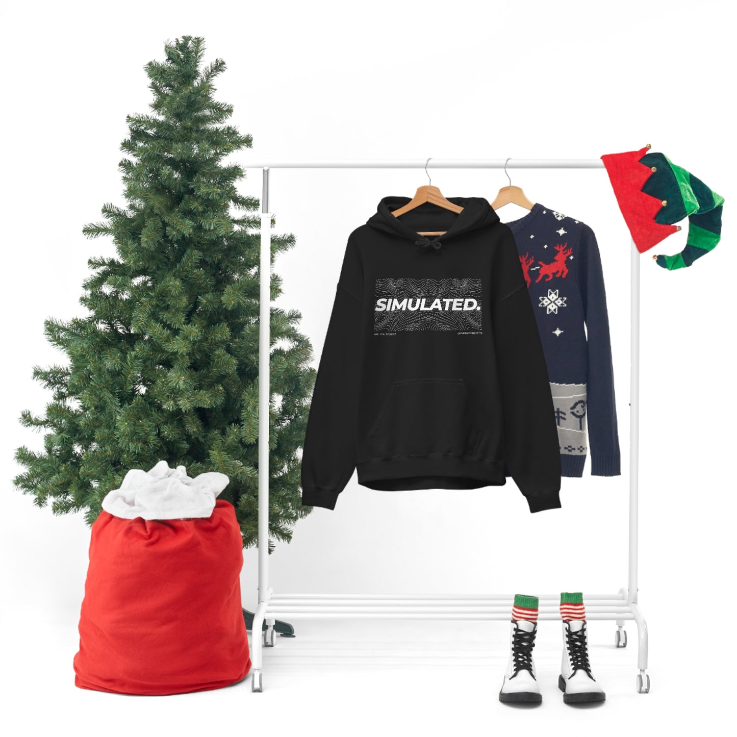Simulated Hooded Sweatshirt